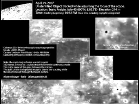 Youtube: UFO Sighting Over moon by Astronomer in Italy While Cleaning Telescope April 29, 2007.