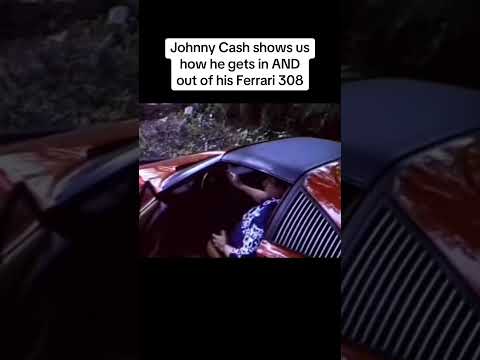 Youtube: In this classic clip, Johnny Cash shows how he gets in & out of Ferrari 308 #johnnycash #ferrari308
