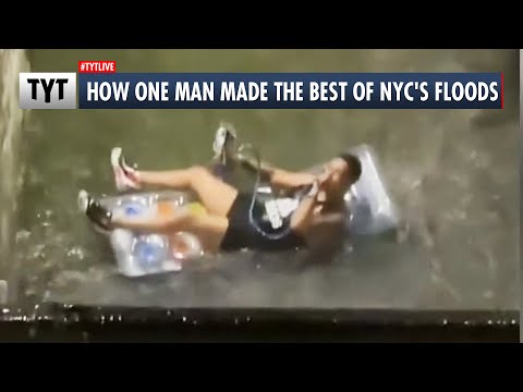 Youtube: NYC Man Makes Most Of Hurricane Ida Flooding