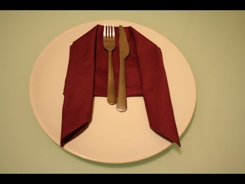 Youtube: Servietten falten: Dinner Jacket napkin folding dinner jacket