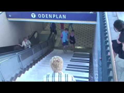 Youtube: Happy people on piano stairs