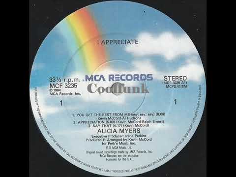 Youtube: Alicia Myers - Appréciation (1984)