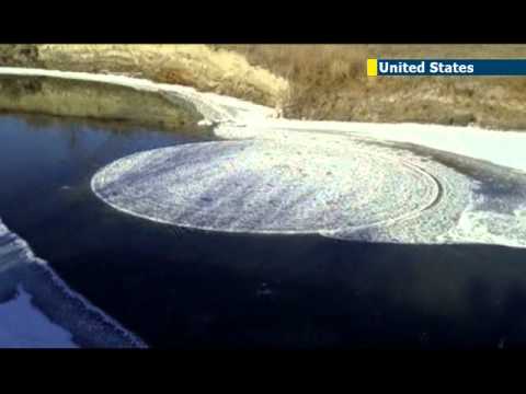Youtube: Hunter finds spinning ice circle in North Dakota: amazing footage of rare natural phenomenon