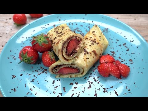 Youtube: Süße Pfannkuchen mit Nutella und Erdbeeren