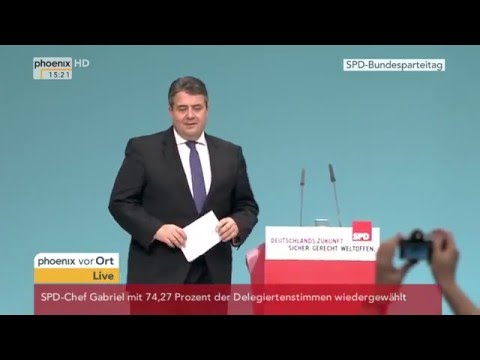 Youtube: SPD-Parteitag: Parteichef Sigmar Gabriel wird wiedergewählt am 11.12.2015