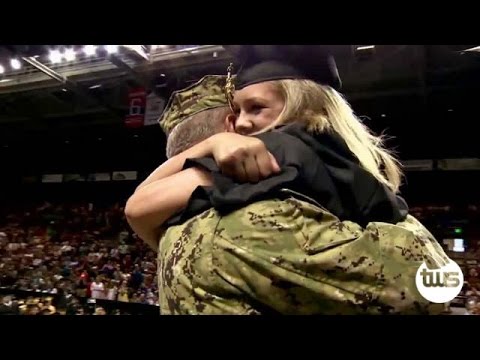 Youtube: Navy Dad Surprises Daughter at Graduation