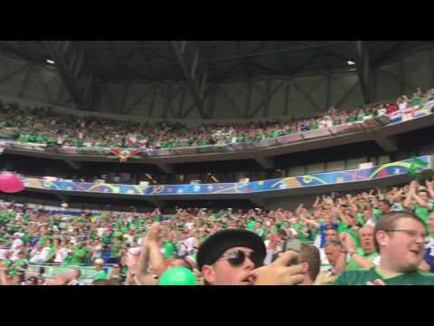 Youtube: Northern Ireland fans sing sweet Caroline (Northern Ireland V Ukraine Euros 2016 France)