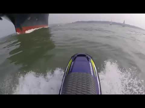 Youtube: Man Gets Hit By Cargo Ship While Riding Jetski and Almost Dies