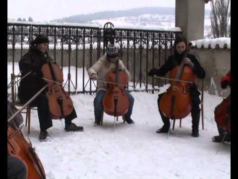 Youtube: Greensleeves by Cello ensemble from Český Krumlov