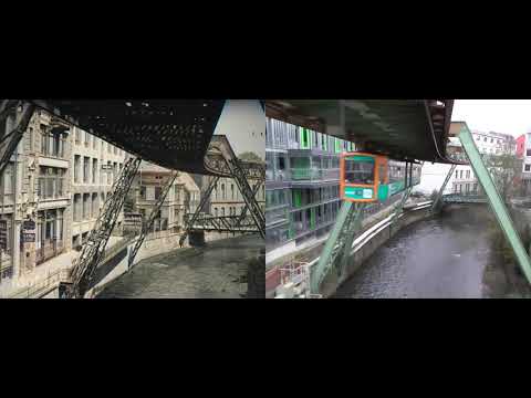 Youtube: Wuppertal Schwebebahn 1902 & 2015 side by side video