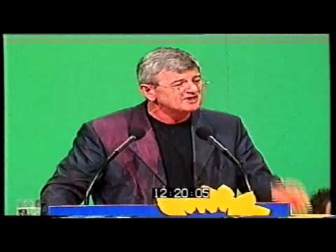 Youtube: Joschka Fischer auf dem Kosovo-Sonderparteitag in Bielefeld 1999