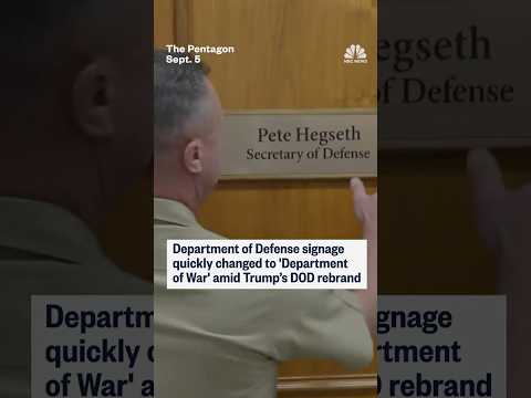 Youtube: Department of Defense signage quickly changed to 'Department of War' amid Trump's DOD rebrand