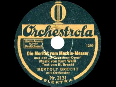 Youtube: Moritat von Mackie Messer - Lotte Lenya