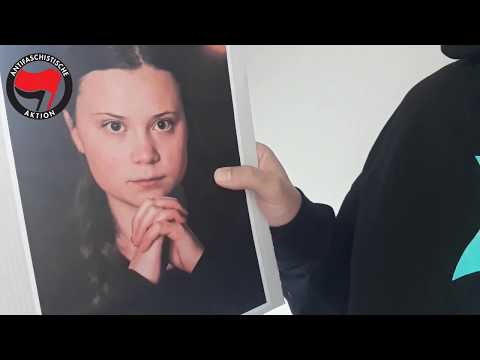 Youtube: mit Greta Thunberg Bild gegen Pegida (Reaktion gefilmt)