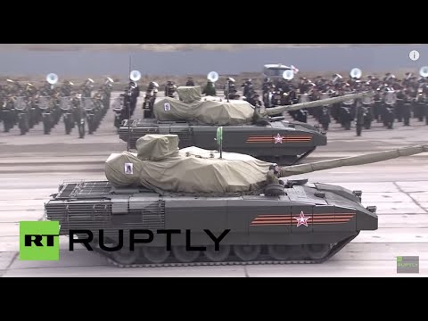 Youtube: Russia: See top-secret Armata T-14 tanks rev up for Moscow's V-Day parade