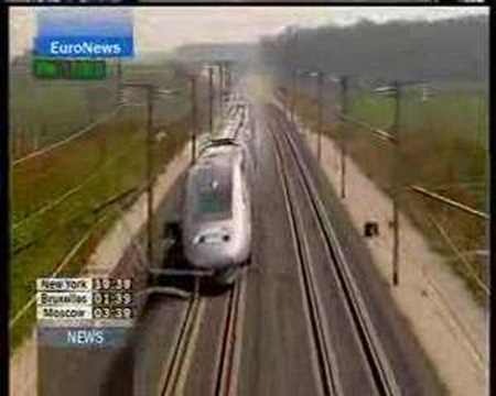 Youtube: TGV Record 574.8 km 03.04.2007 EuroNews