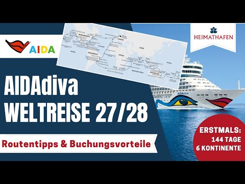 Youtube: Alex' Reisetipps | AIDAdiva Weltreise 2027/2028, Buchungstipps & Infos rund um die Weltreise 2027/28