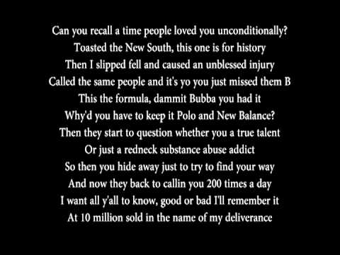 Youtube: Bubba Sparxxx - Deliverance (Lyrics)