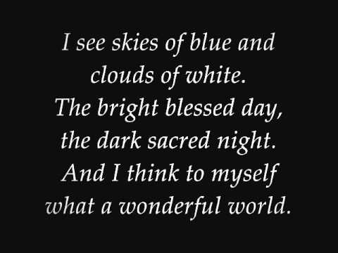 Youtube: Louis Armstrong - What A Wonderful World (Lyrics)