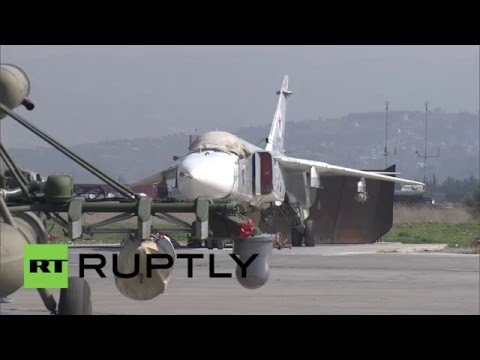 Youtube: Syria: Russian Air Force planes stood down at Hmeymim Airbase as ceasefire begins