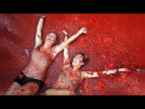 Youtube: "Tomatina"-Festival in Buñol: 165 Tonnen Tomaten flogen durch die Luft