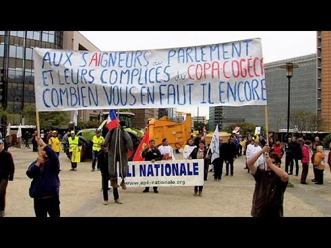 Youtube: Milchbauern protestieren in Brüssel