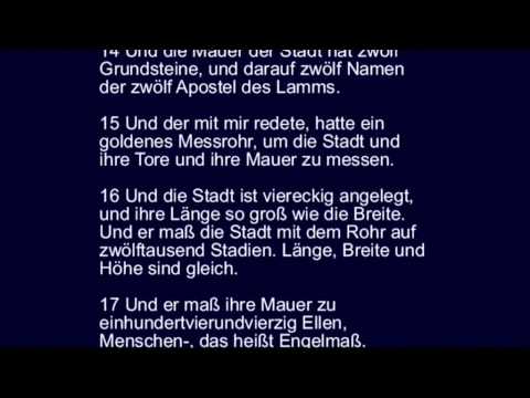 Youtube: Offenbarung 21 - der neue Himmel und die neue Erde, Beschreibung des himmlischen Jerusalem ...