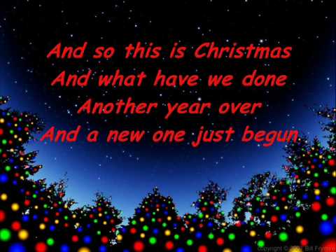 Youtube: So This Is Christmas Lyrics((@))