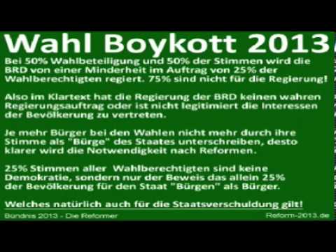 Youtube: Bündnis 2013 - Die Reformer (Reform 2013) Wahlkampf/Wahlboykott