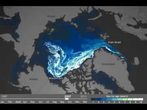 Youtube: TimeLapse: Watch 27 Years of 'Old' Arctic Ice Melt Away in Seconds