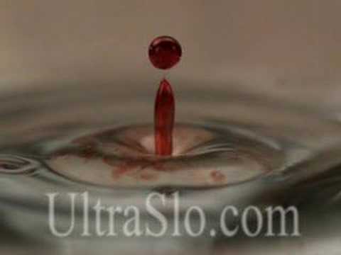 Youtube: A Slow motion drop of beautiful red water