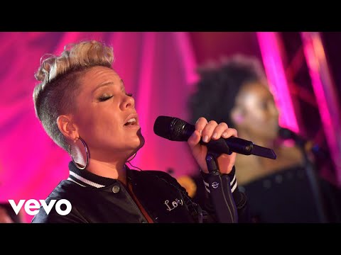 Youtube: P!nk - What About Us in the Live lounge