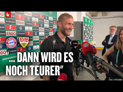 Youtube: Bierduschen-Verbot von Kompany? Bayern feiert und Laimer scherzt über WM-Sieg | DFB-Pokalfinale
