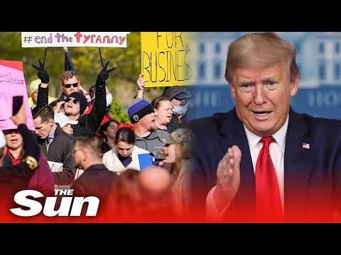 Youtube: Thousands of Americans protest coronavirus lockdown as Donald Trump dubs them 'responsible people'