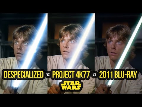 Youtube: Despecialized vs Project 4K77 vs Star Wars Official 2011 Blu-Ray