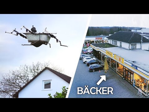 Youtube: Mit der FLIEGENDEN BADEWANNE zum BÄCKER! | Bemannte Drohne #4