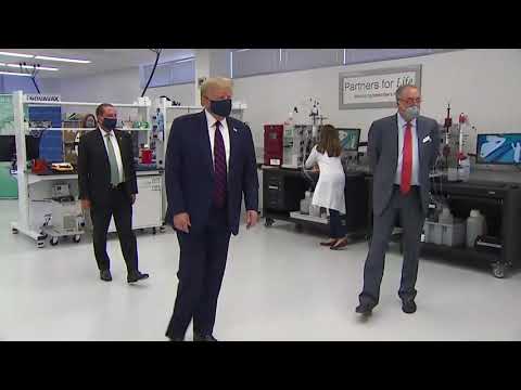 Youtube: WATCH: President Trump visits facility working on COVID-19 in North Carolina