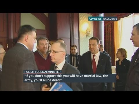 Youtube: Ukraine protests: Polish minister Radoslaw Sikorski warns protest leader "you'll all be dead"