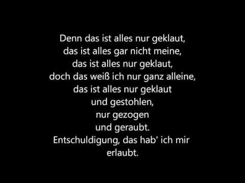 Youtube: Die Prinzen - Alles nur geklaut - lyrics