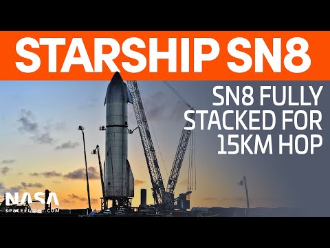 Youtube: SpaceX Boca Chica - Starship SN8 nosecone mate - Raptors on the move