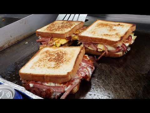Youtube: ham cheese egg toast 2,500KRW / korean street food