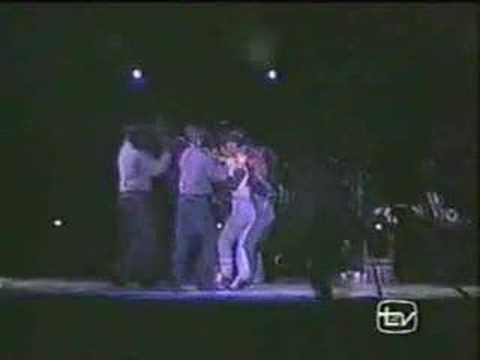 Youtube: girl going crazy onstage kissing michael
