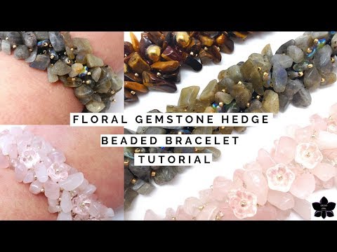 Youtube: DIY Floral Gemstone Chip Hedge Beaded Bracelet Tutorial