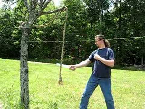 Youtube: 1" free-hanging rope cut - J. Neilson