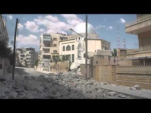 Youtube: حلب الاذاعة تهدم كامل مئذنة جامع الرشيد امام المصور
