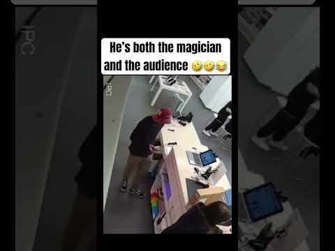 Youtube: He tricked himself 🤣😂😅 #laughs #Funny #camera #magician #youtubeshorts