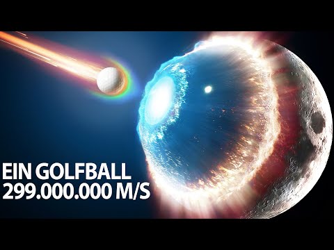 Youtube: Wenn ein Golfball mit einer Geschwindigkeit von 299.000.000 m/s auf den Mond trifft