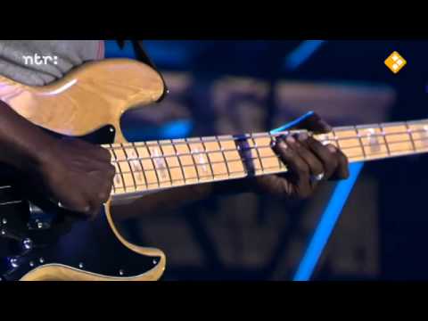 Youtube: Marcus Miller - Jean Pierre (amazing solo on bassgitar) and battle between sax and bass.
