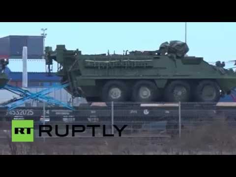 Youtube: Lithuania: US military trucks roll through the Baltics as NATO training resumes