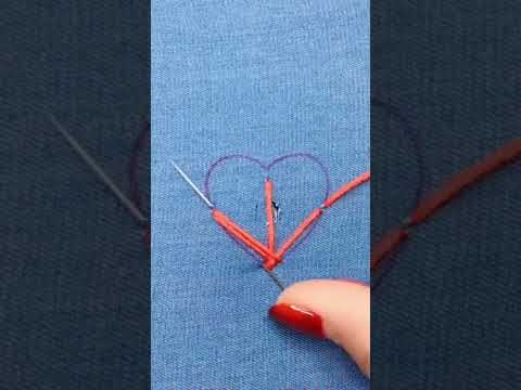 Youtube: How to Embroider a Heart to Cover a Hole on Jeans Heart embroidery stitch #embroidery #sewing #hacks